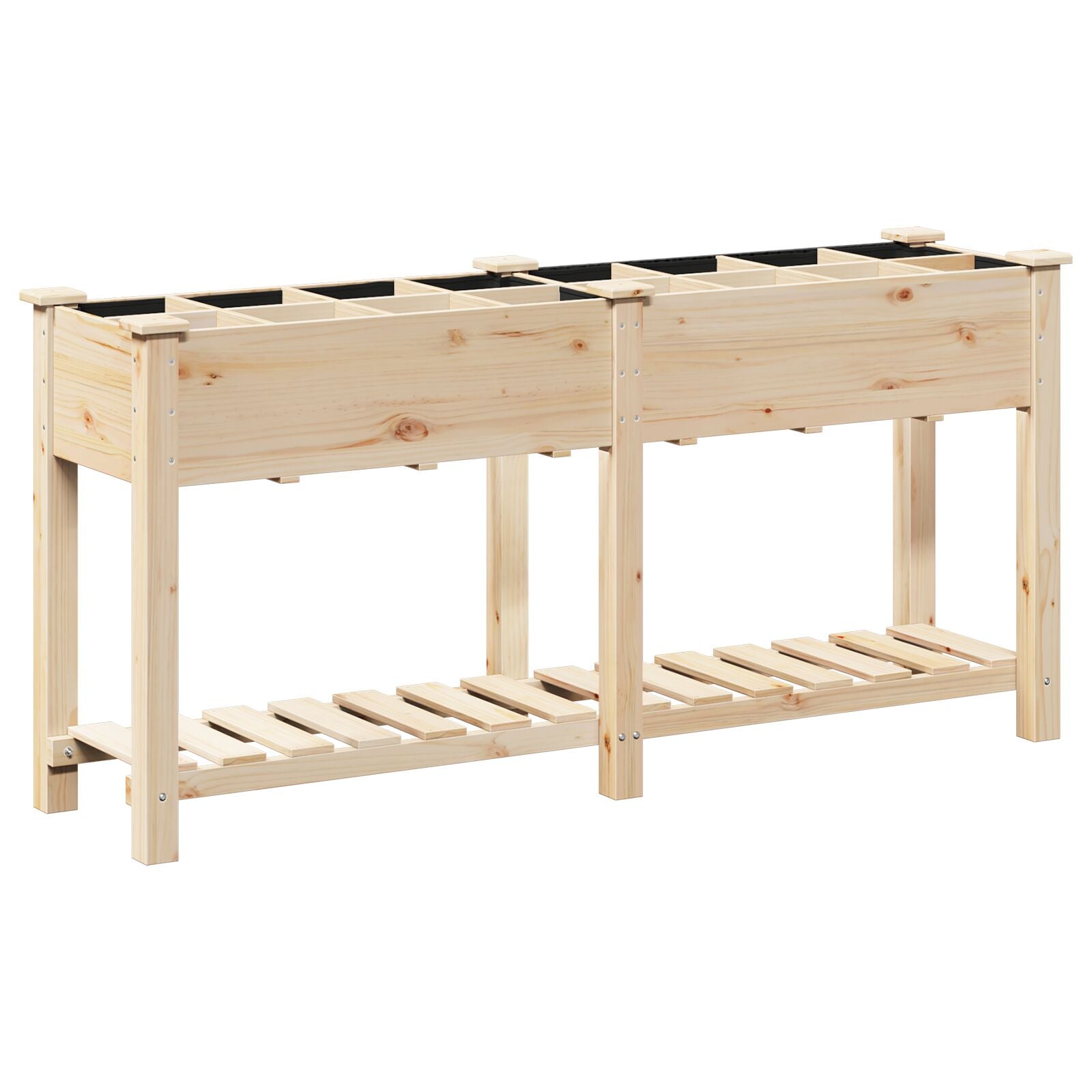 Jardín Planter de con Rejillas 161x43x76 cm Madera Sólida de Abeto V0692 Vetonek