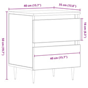 Tables de chevet 2 pcs Chêne fabriqué à la main 40x35x50 cm Bois d'ingénierie V3393 Vetonek
