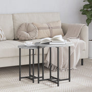 Mesa Lateral 2 pcs Gris Sonoma de Madera y Metal V4191 Vetonek