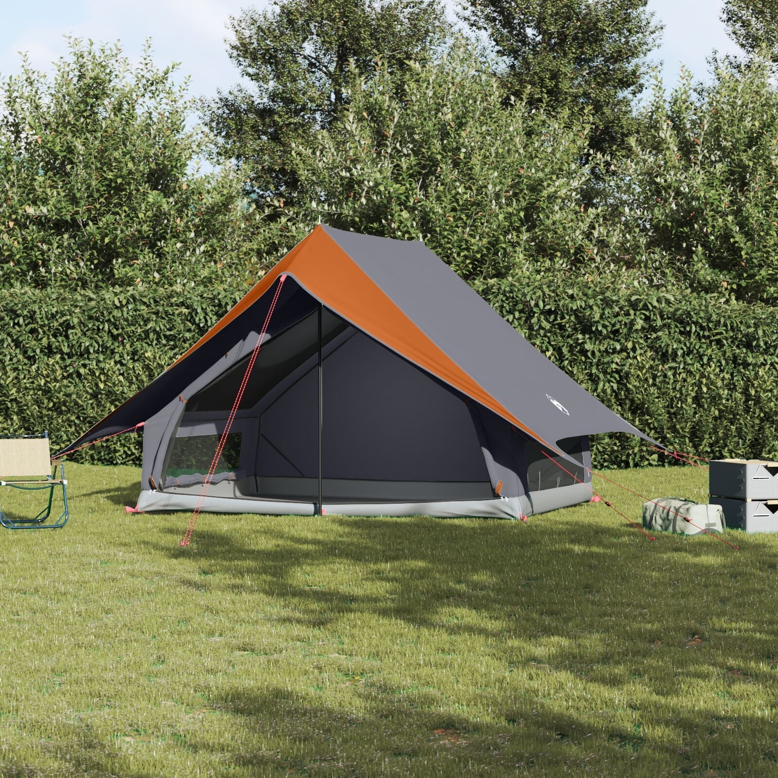 A-Frame Camping Tent for 5 People Gray and Orange Waterproof V4868 Vetonek