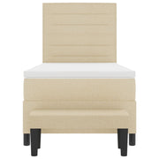 Cama con Base y Colchón & Banco Color Crema 80x200 cm Tela V9981 Vetonek