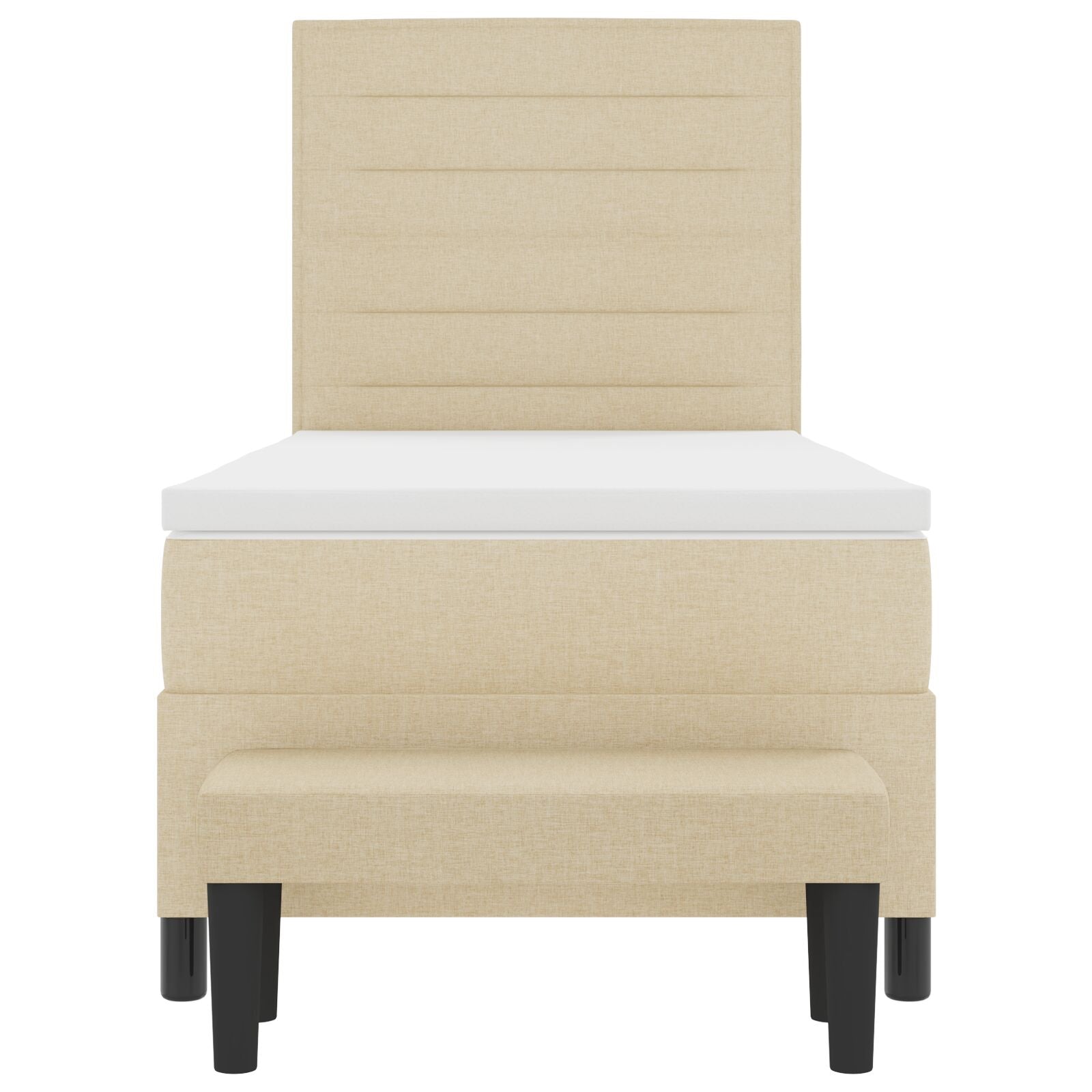 Cama con Base y Colchón & Banco Color Crema 80x200 cm Tela V9981 Vetonek