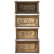 Bandejas 4 pcs 30x15x9 cm Madera Sólida Recuperada V1546 Vetonek