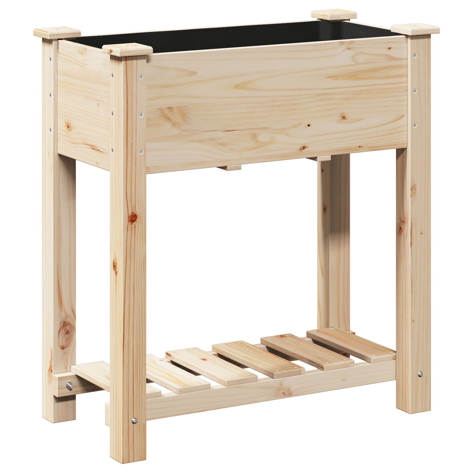 Plantador de Jardín con Estante 71x37x76 cm de Madera Maciza de Pino V0548 Vetonek
