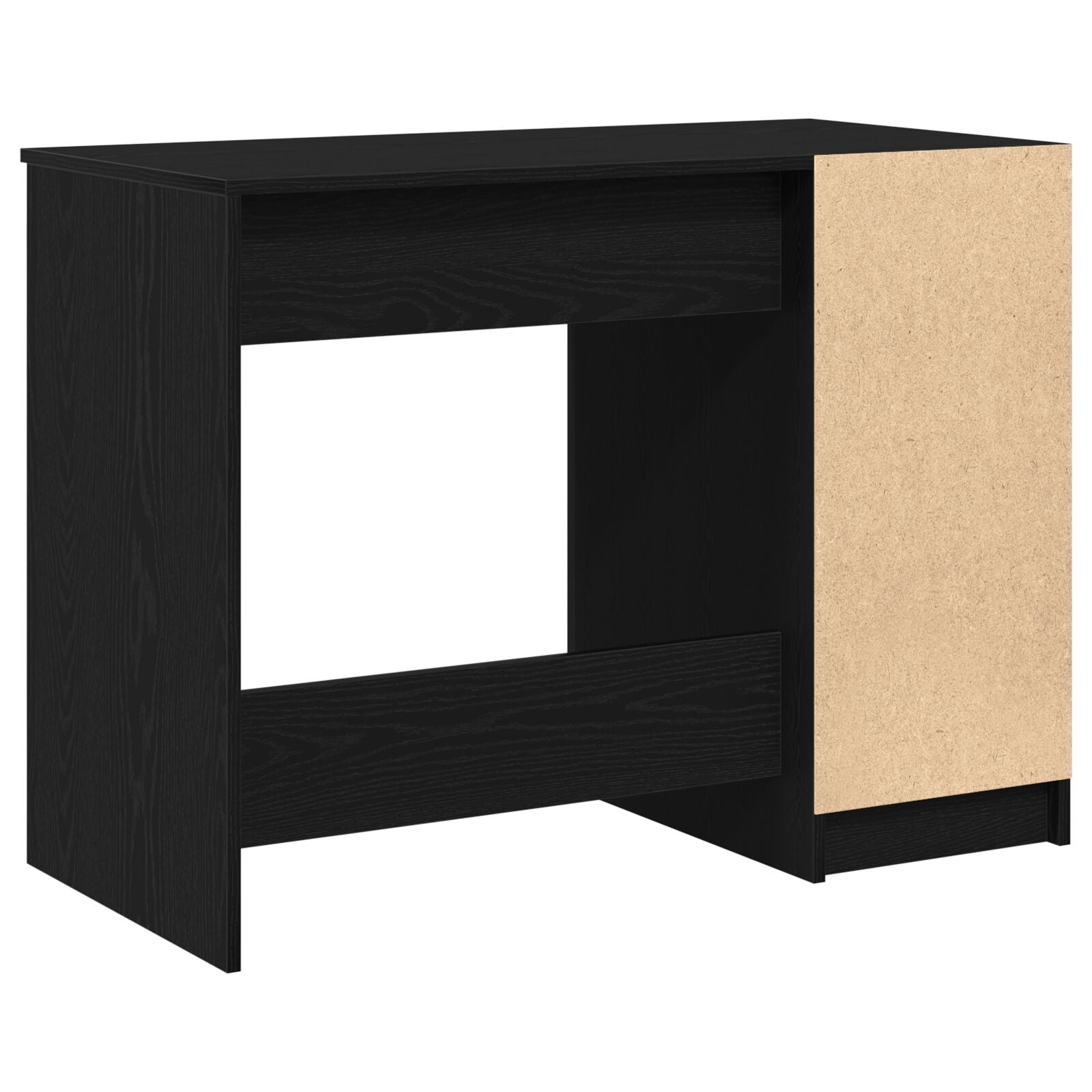 Bureau en Chêne Noir - 100x50x75 cm - En Bois Ouvré V1773 Vetonek