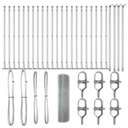 Cerca de Malla Soldada de  con 13 Postes Alabeados 1x50 m de Acero Galvanizado V5141 Vetonek