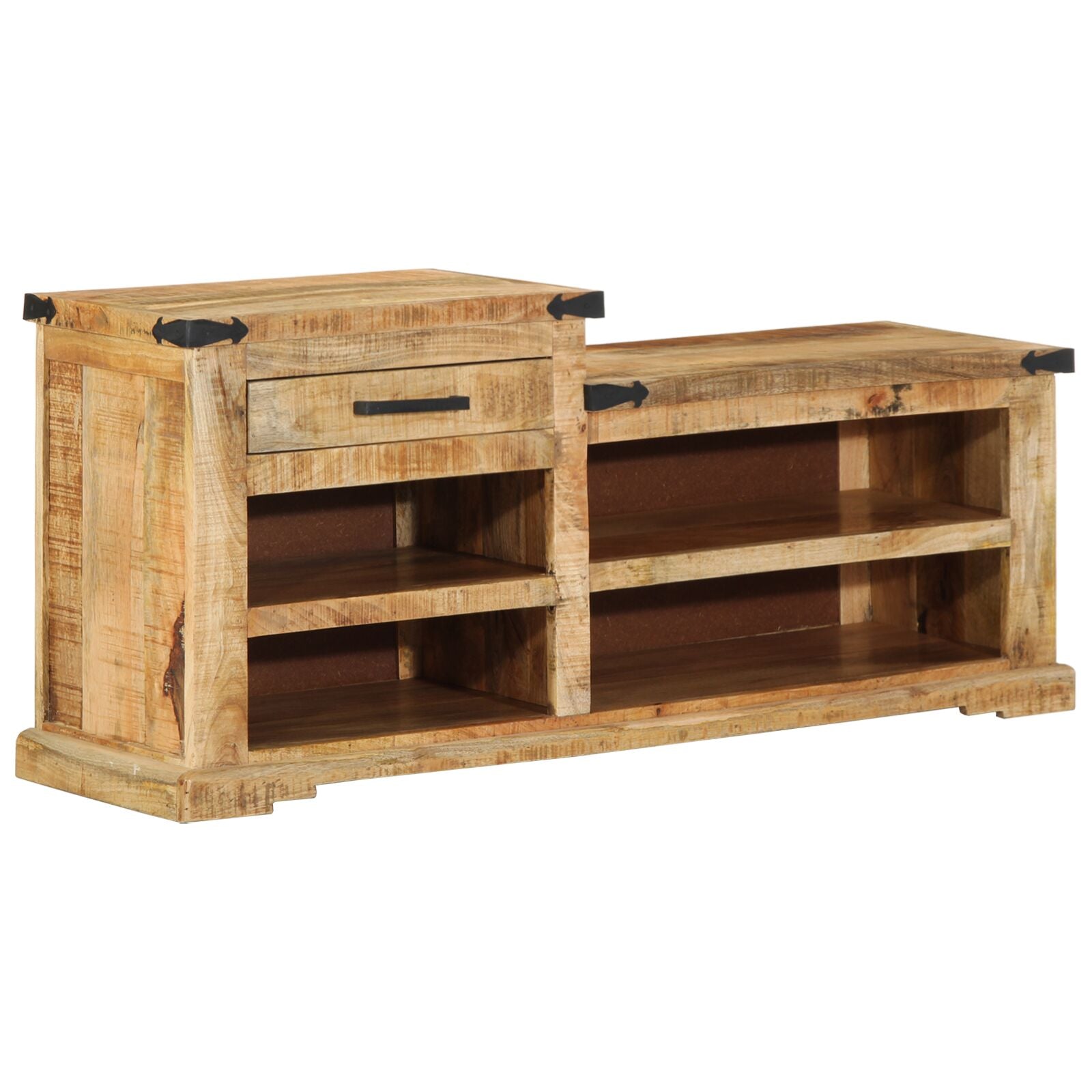 Shoe Bench 110x35x50 cm Solid Rustic Mango Wood V1768 Vetonek