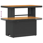 Conjunto de Comedor de Jardín de 3 Piezas con Cojines Negro de Poliratán y Acacia V0186 Vetonek