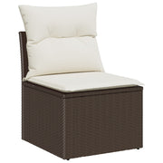 Conjunto de Sofá de Jardín Set de 9 Marrón y crema V8043 Vetonek