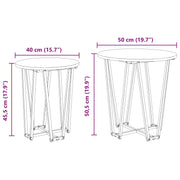 Mesa Lateral de 2 Piezas en Madera de Roble y Metal V4450 Vetonek