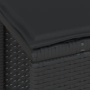 Conjunto de Comedor de Jardín de 3 Piezas con Cojines Negro de Poliratán Acacia V0087 Vetonek