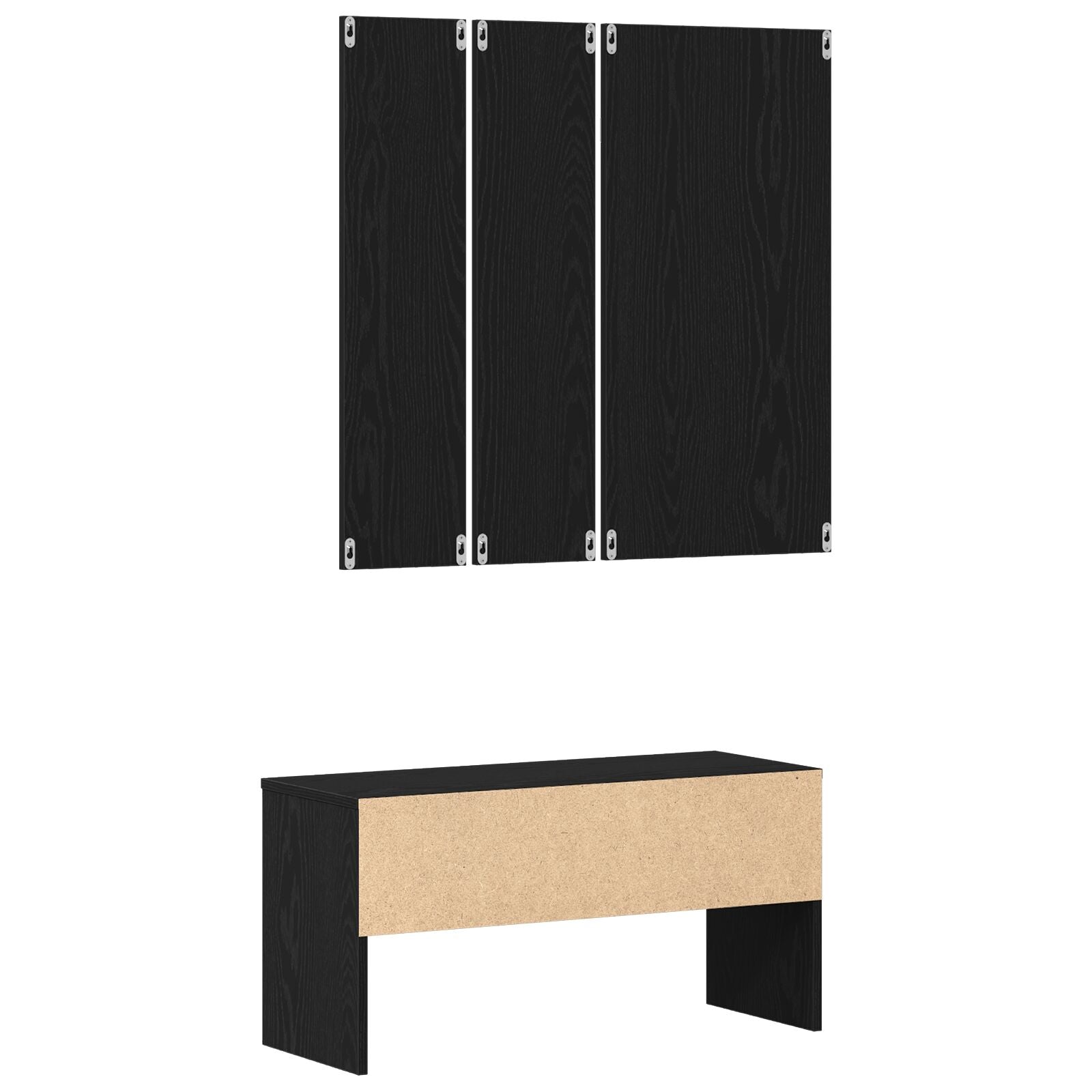 Set di mobili da ingresso in multistrato di rovere nero V5103 Vetonek