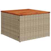 Conjunto de sofá de jardim de 7 peças com almofadas bege Polyrattan Acacia V0946 Vetonek