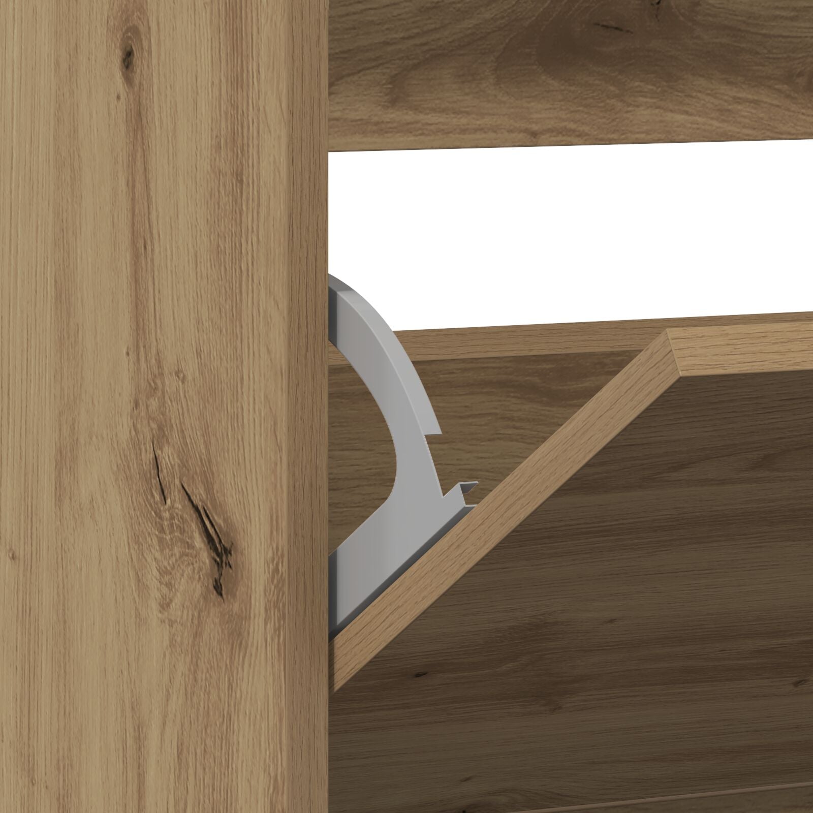 Zapatero con cajón desplegable estilo roble ahumado 80x21x87,5 cm V9754 Vetonek