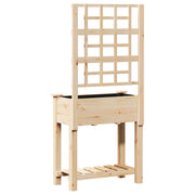 Jardín de Macetero con Enrejado y Estante 71x37x152 cm Madera Maciza de Abeto V0586 Vetonek