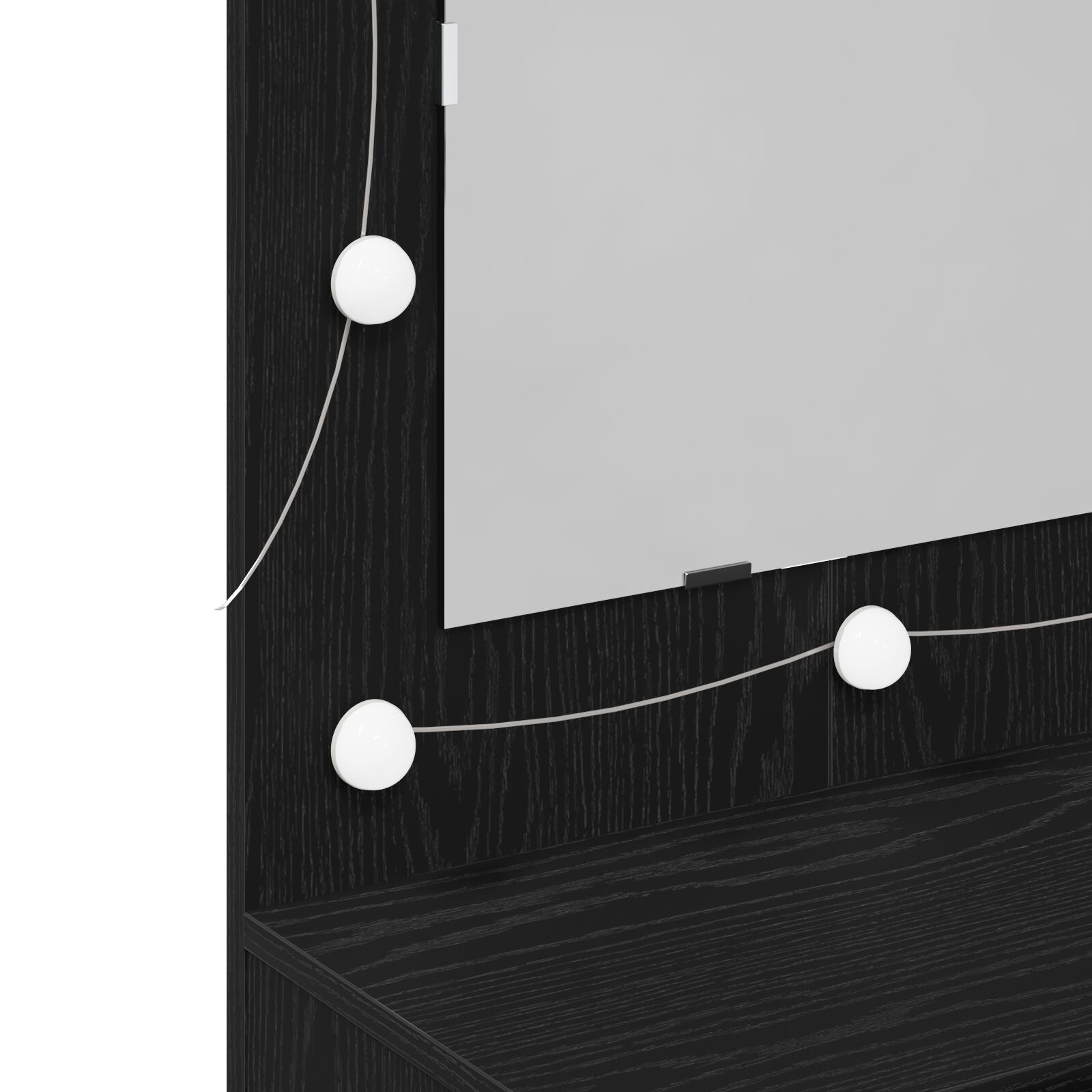 Armario Espejo LED en Roble Negro - 90x31.5x62 cm V1797 Vetonek