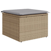 Conjunto de sofá de jardim de 7 peças com almofadas bege Polyrattan Acacia V0946 Vetonek