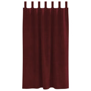 Blackout Curtains with Hanging Ties 2 pcs Wine Red Velvet V4003 Vetonek