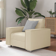 59 cm Cream Synthetic Leather Armchair V9498 Vetonek