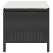 Conjunto de Comedor de Jardín de 3 Piezas con Cojines VidaXL Ratán Poliéster Acacia Negro V0148 Vetonek