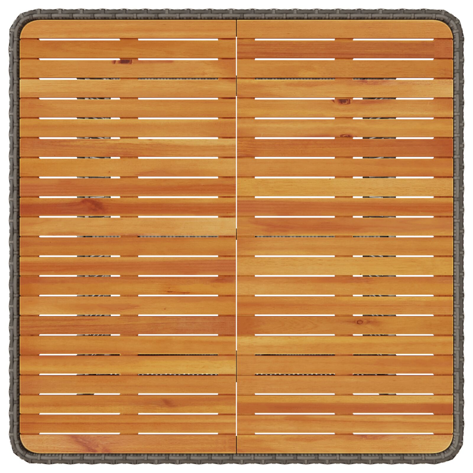 Conjunto de Comedor de Jardín de 3 Piezas con Cojines Gris de Poliratán y Acacia V0179 Vetonek