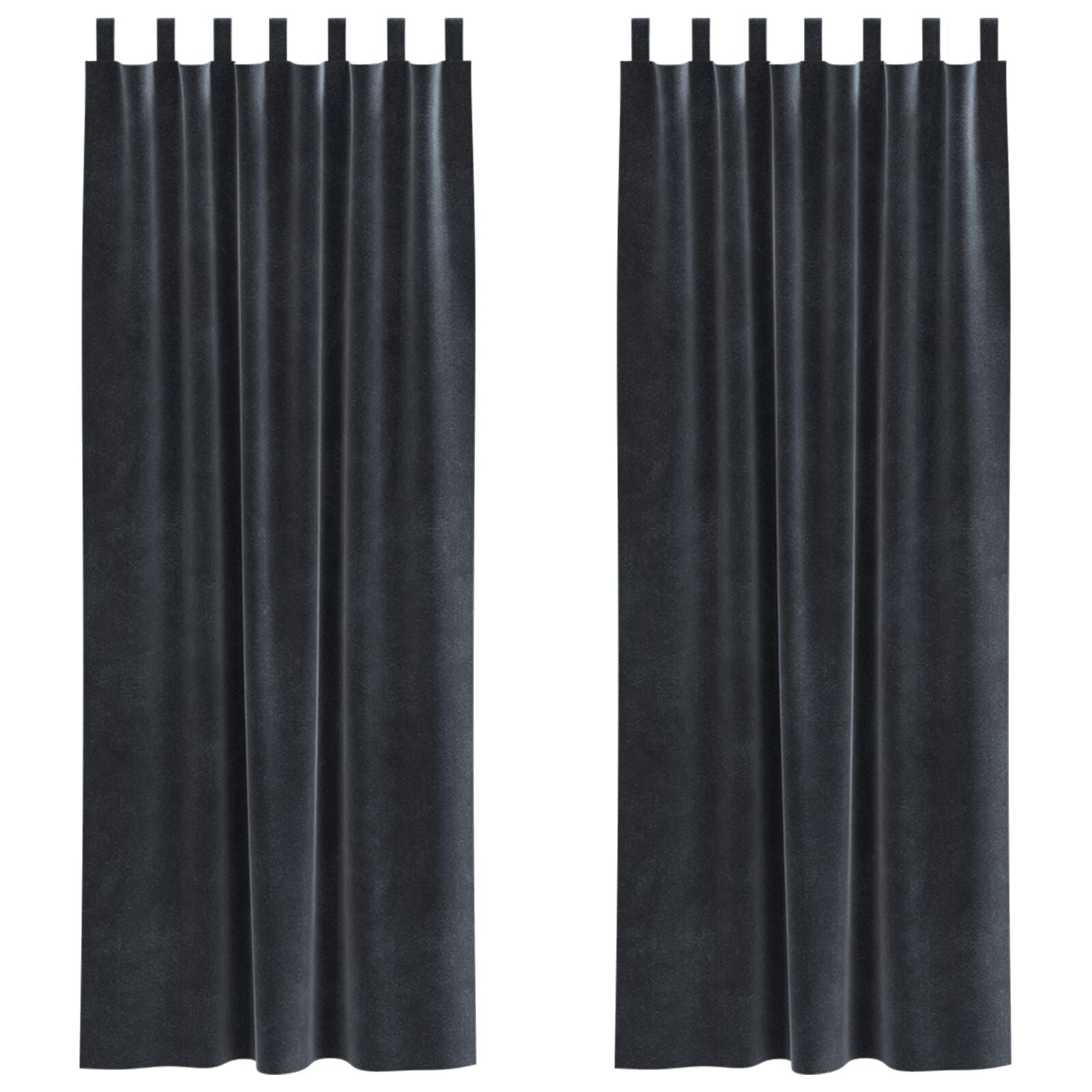 Blackout curtains with suspension ties 2 pcs Dark gray velvet V3280 Vetonek