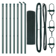 Juego de Postes de Cerca Set de 2 Verde Metal 10 x 0.5 m V8419 Vetonek