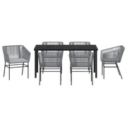 Set de Comedor de Jardín  de 2 Piezas con Cojines Gris Poliratán V8562 Vetonek
