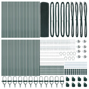 Clôture en fil soudé avec 13 poteaux avec pointes vert 1x100 m acier V3093 Vetonek