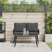 2 Piece Garden Dining Set with Cushions Black Polyester Rattan V1396 Vetonek