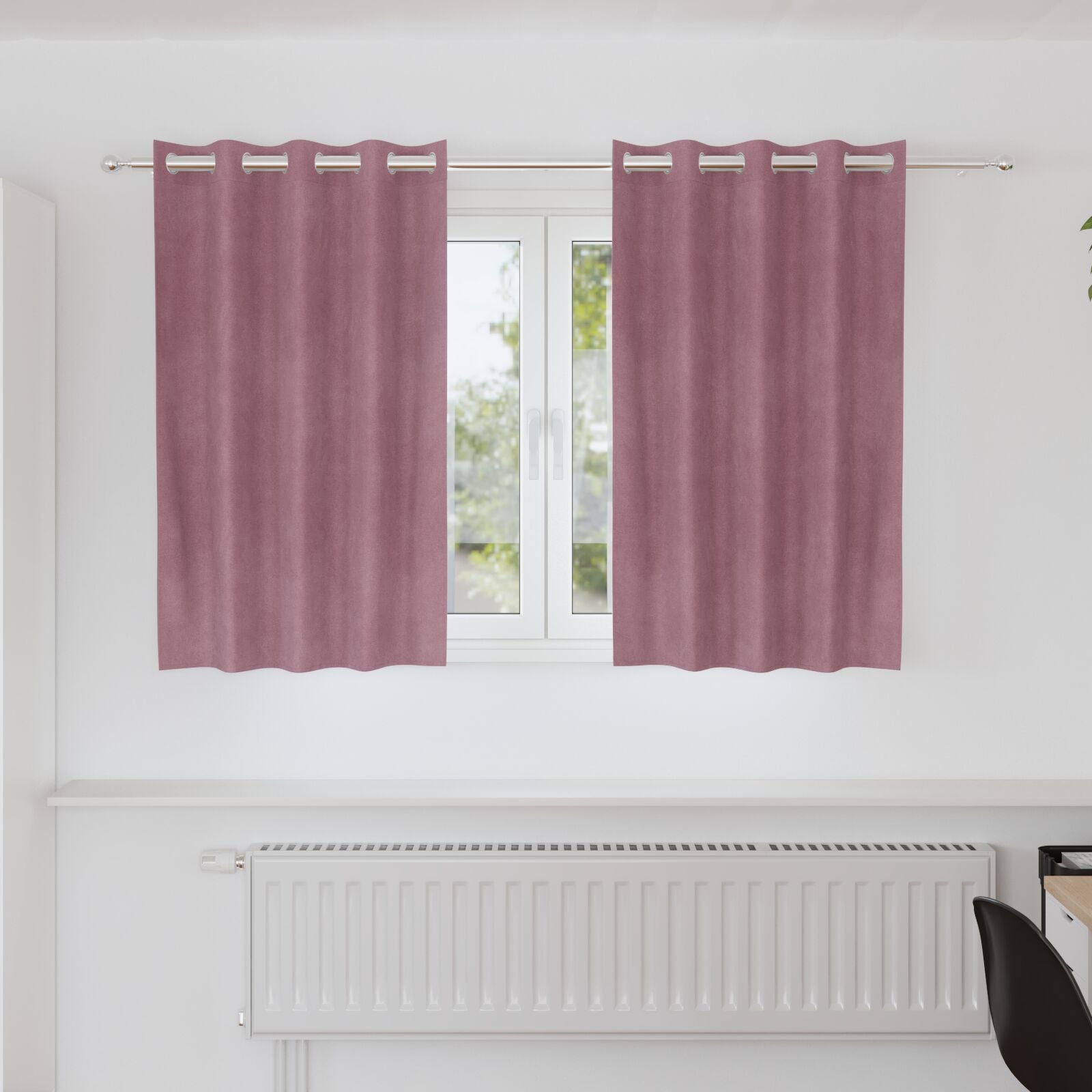 Blackout Curtains with Eyelets 2 pieces Dark Pink Velvet V3297 Vetonek