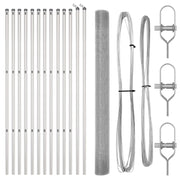 Cerca de Alambre Soldado con 13 Postes 1.5x50 m de Acero Galvanizado V8198 Vetonek