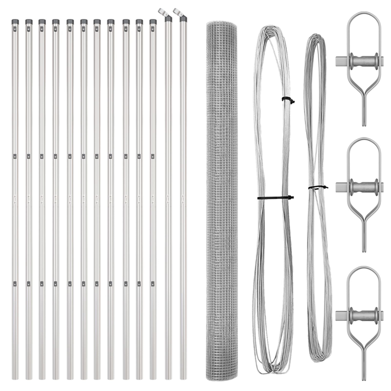 Cerca de Alambre Soldado con 13 Postes 1.5x50 m de Acero Galvanizado V8198 Vetonek