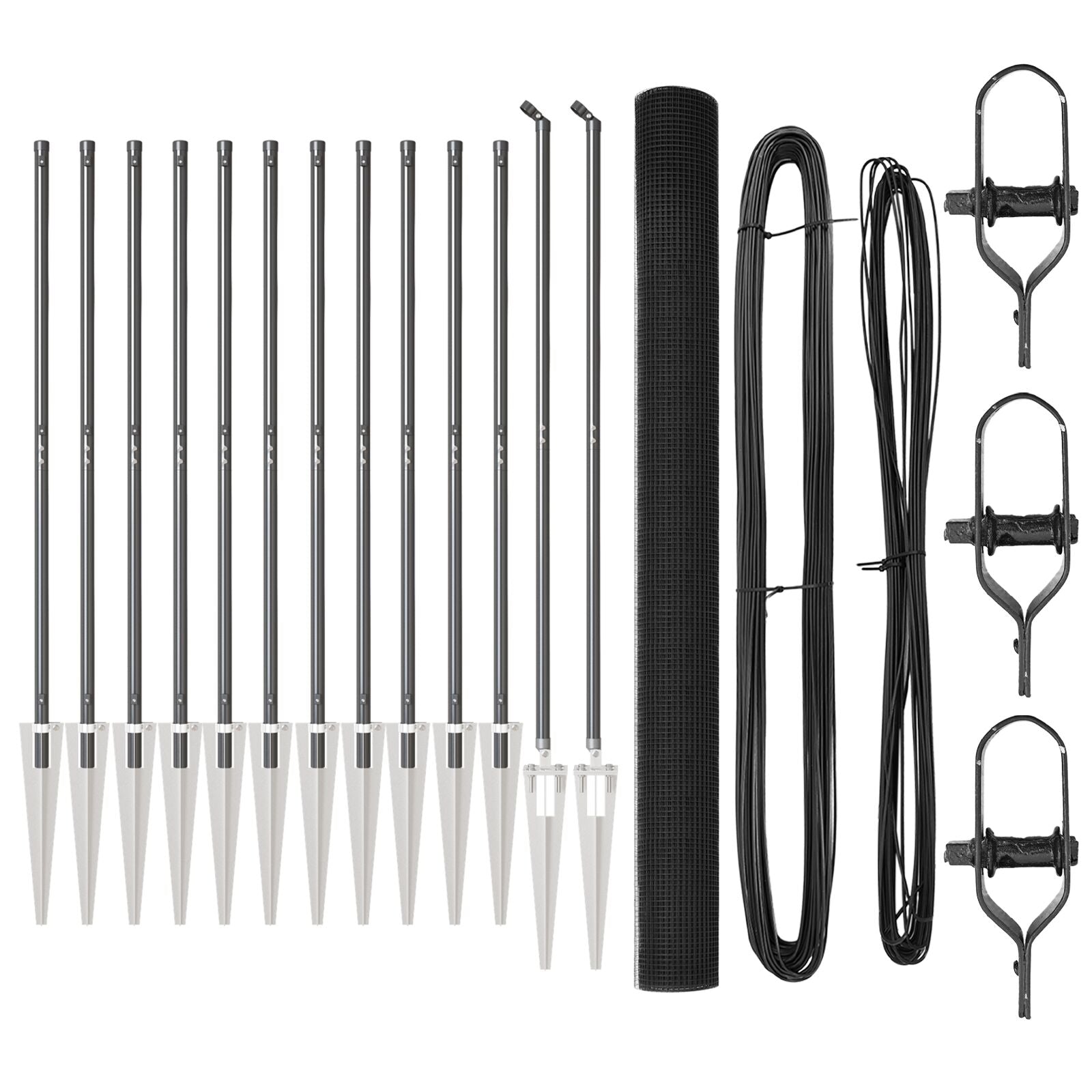 Cerca de Alambre Soldada con 13 Postes de Punta Gris 1.6x25 m Acero V3789 Vetonek