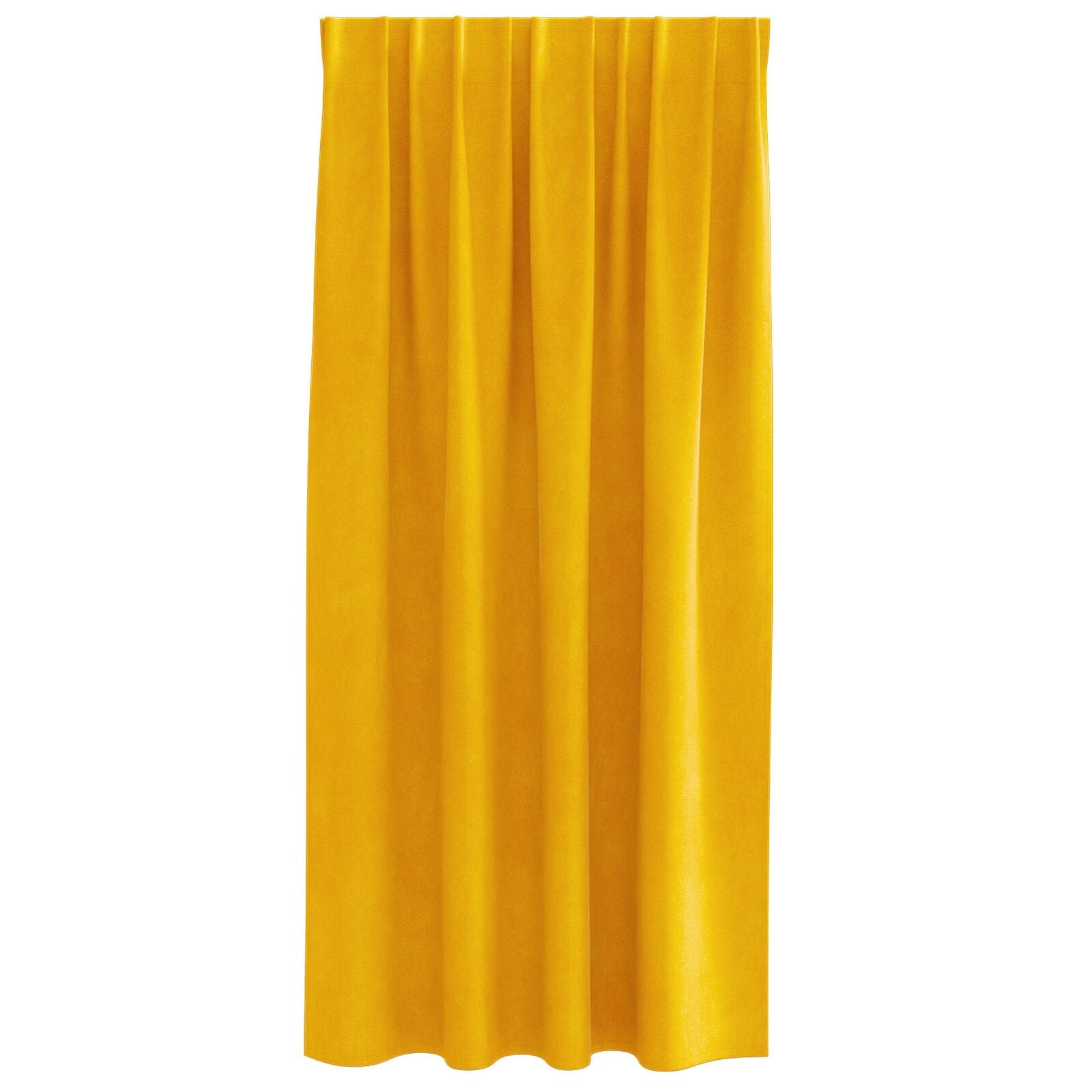 Blackout Curtains with top tape 2 pieces Mustard Yellow Velvet V3655 Vetonek