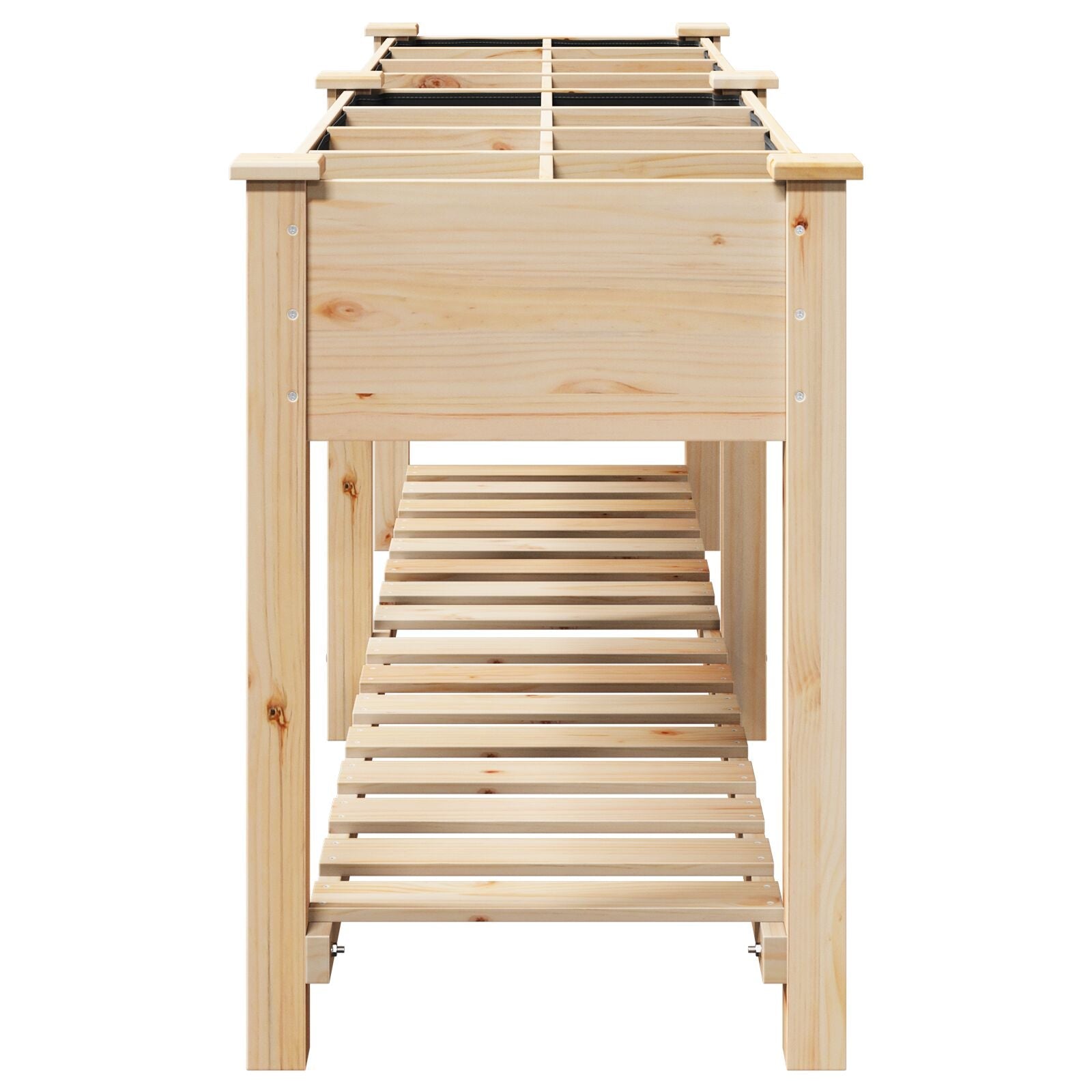 Macetero de Jardín con Rejillas 203x53x76 cm de Madera Maciza de Abeto V0708 Vetonek
