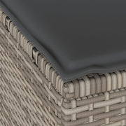 Conjunto de Comedor de Jardín de 3 Piezas con Cojines Gris en Poliratán y Acacia V0223 Vetonek