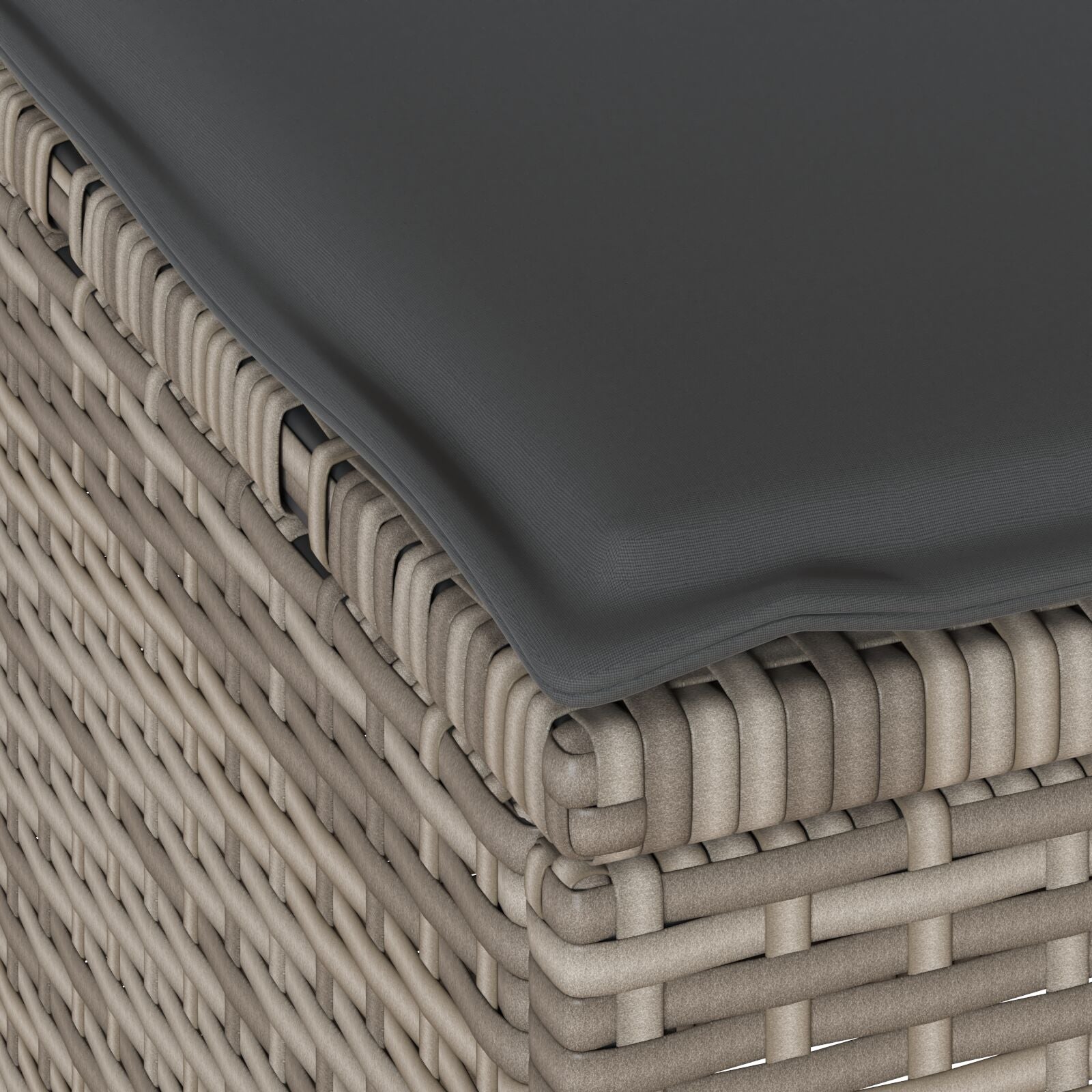 Conjunto de Comedor de Jardín de 3 Piezas con Cojines Gris en Poliratán y Acacia V0223 Vetonek