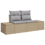 Conjunto de sofá de jardim de 7 peças com almofadas bege Polyrattan Acacia V0946 Vetonek