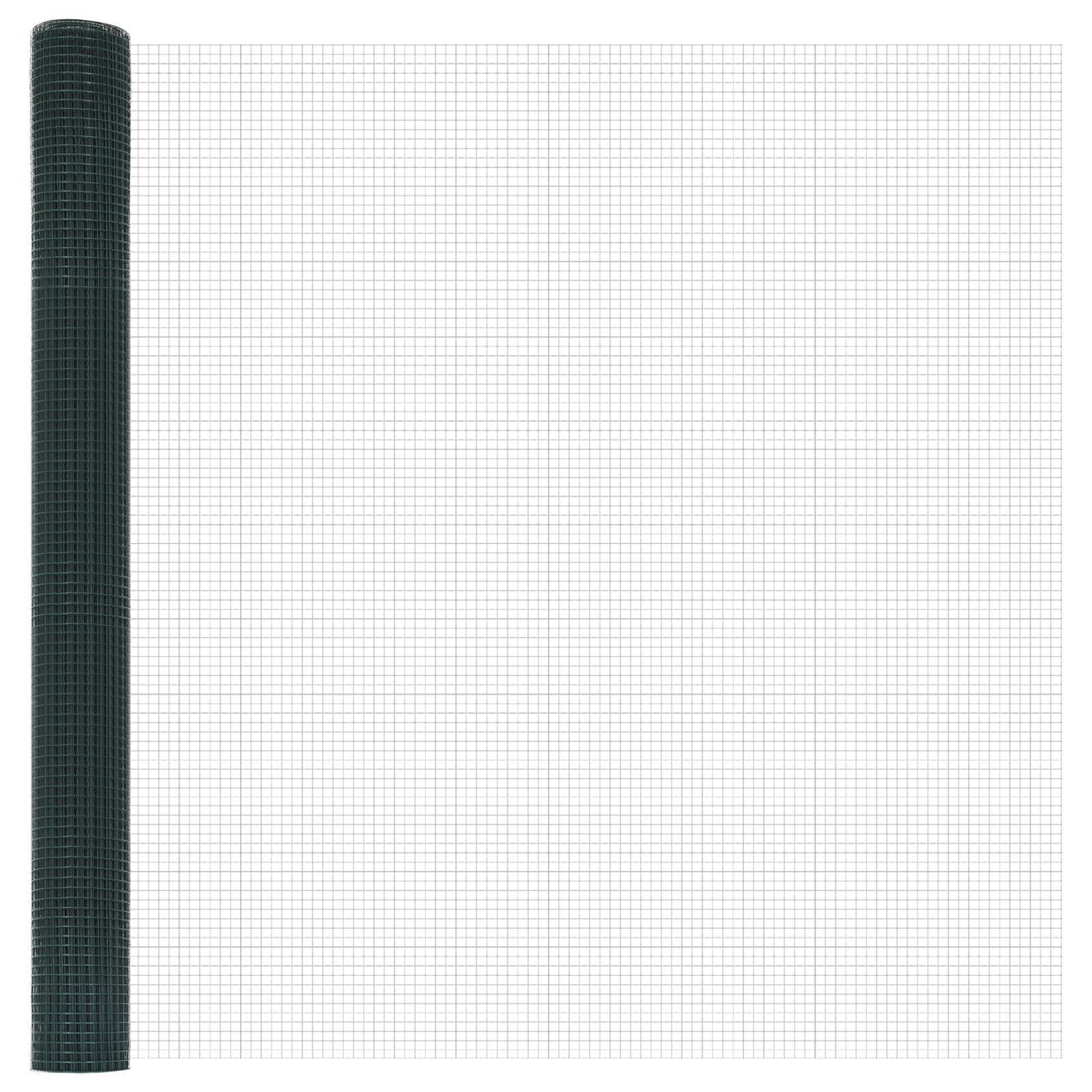 Cerca de Malla Soldada con 13 Postes Verde 1.5x25 m de Acero V2553 Vetonek