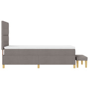 Box Spring Bed with Mattress and Taupe Bench 90x190 cm Fabric V3124 Vetonek