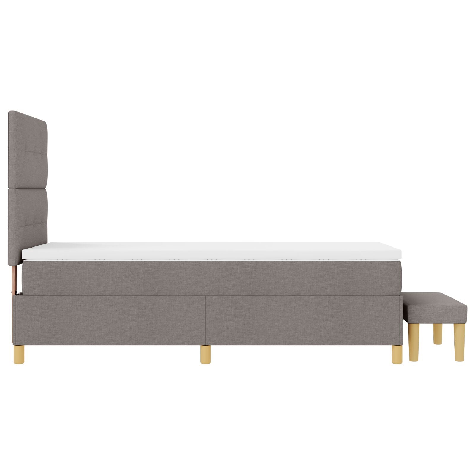 Box Spring Bed with Mattress and Taupe Bench 90x190 cm Fabric V3124 Vetonek
