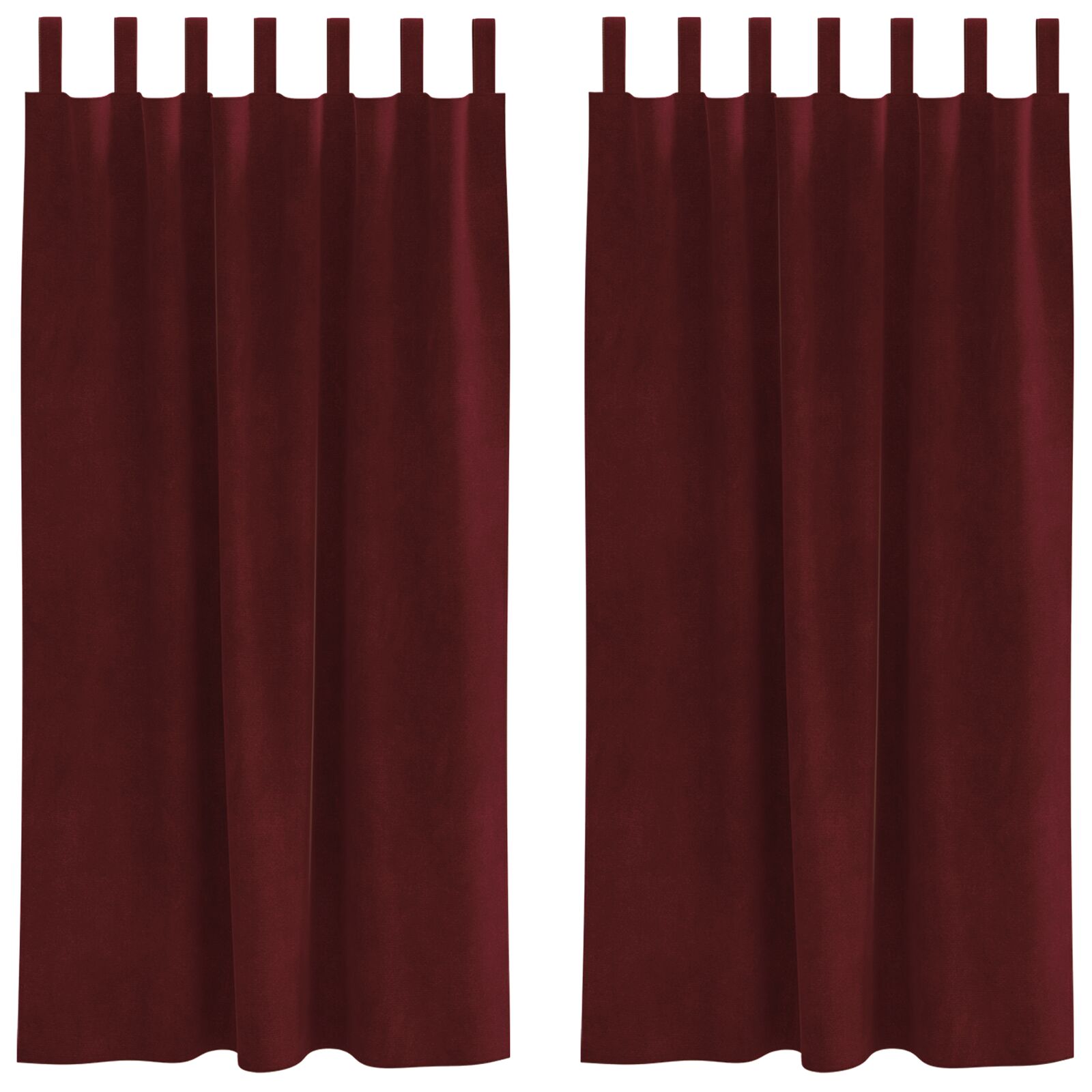 Blackout Curtains with Hanging Ties 2 pcs Wine Red Velvet V4003 Vetonek