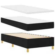Box Spring bed with mattress and black bench 90x190 cm fabric V3100 Vetonek