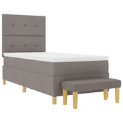 Box Spring Bed with Mattress and Taupe Bench 90x190 cm Fabric V3124 Vetonek