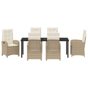2-Piece Garden Dining Set with Cushions in Beige Polyester Rattan V2065 Vetonek