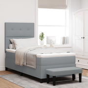 Box Spring Bed with Mattress & Bench Light Gray 80x200 cm Fabric V0703 Vetonek