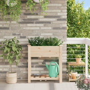 Plantador de Jardín con Estante 71x37x76 cm de Madera Maciza de Pino V0548 Vetonek