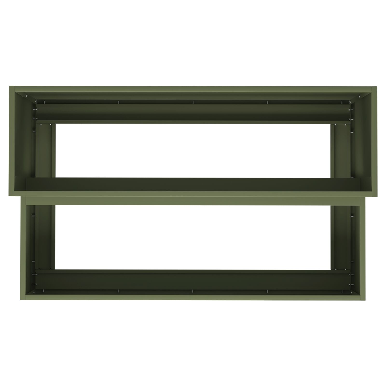 Macetero de jardín  de 2 niveles 100x60x45 cm Verde oliva Acero V9609 Vetonek