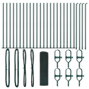 Cerca de Alambre Soldada  con 13 Poste Flangados Verde 1x50 m Acero V6339 Vetonek